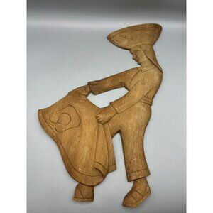 Vtg Ecuadorian Matador Handcrafted Wood Wall Art Folk Decor Handmade